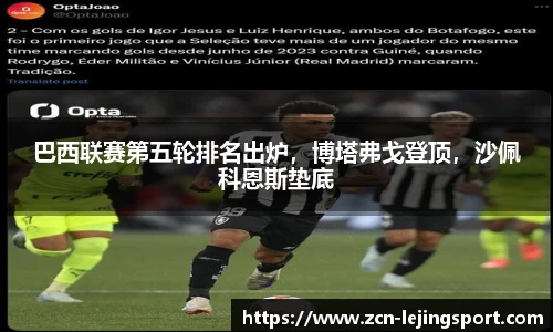 巴西联赛第五轮排名出炉，博塔弗戈登顶，沙佩科恩斯垫底